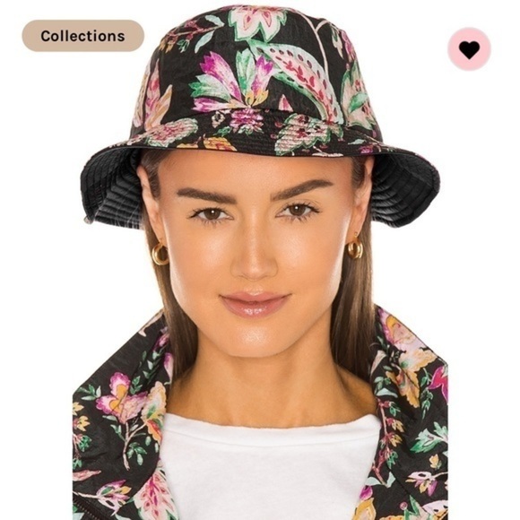 Isabel Marant Black Floral Haley Reversible Bucket Hat main image 9